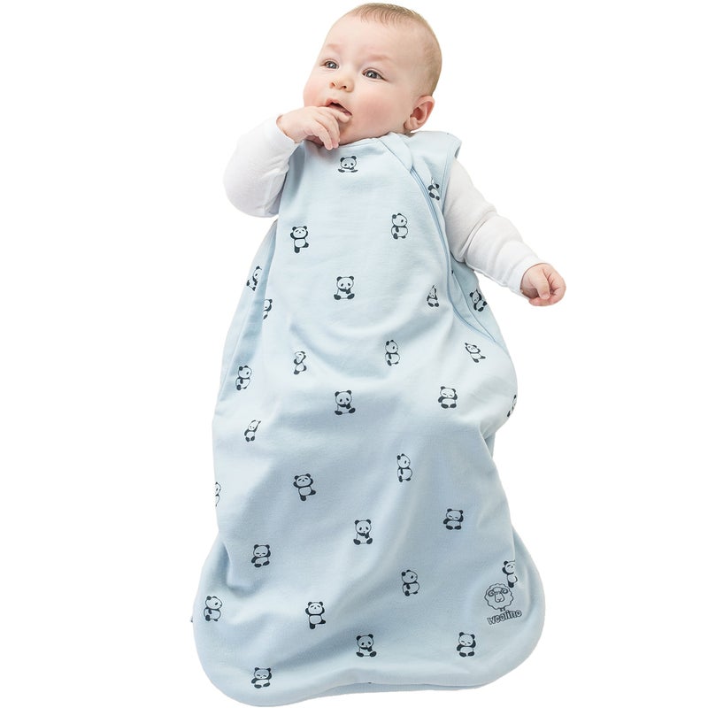 Woolino Woolino Merino Wool and Organic Cotton Baby Sleep Bag 4 Season Classic Sleep Sack for Baby TwoWay Zipper Sleeping Bag for Baby and Toddler 618 Months Panda 