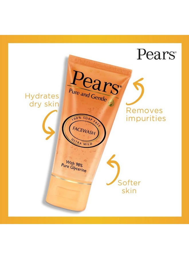 Pears Pure And Gentle Daily Cleansing Facewash, Mild Cleanser With Glycerine, Balances Ph, 100% Soap Free, 60 G  - Image 2