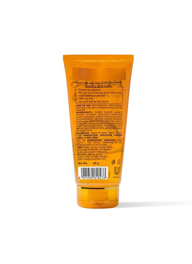 Pears Pure And Gentle Daily Cleansing Facewash, Mild Cleanser With Glycerine, Balances Ph, 100% Soap Free, 60 G  - Image 5