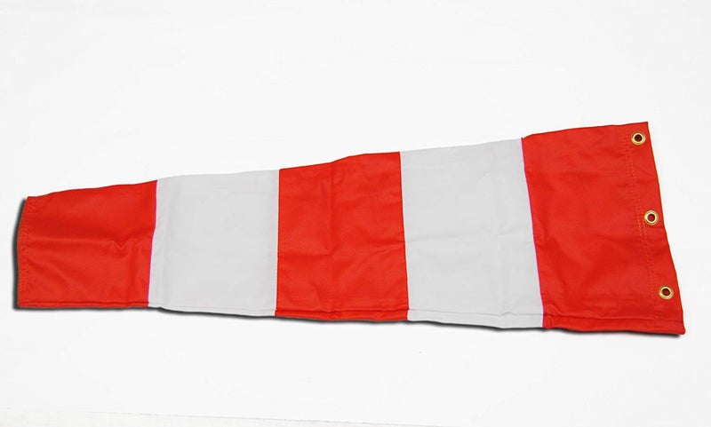 Airport Windsock Corporation Airport Windsock Corporation 8 X 36 Orange and White Replacement Windsock 100 USA Made 