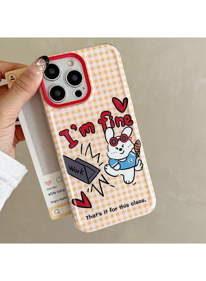 NIBEMINENT The “lazy Rabbit” At Work Protective TPU Case Cover For iPhone 15 Plus, Clear - Image 3