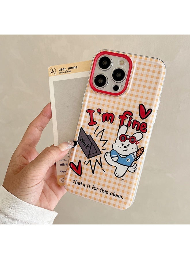 NIBEMINENT The “lazy Rabbit” At Work Protective TPU Case Cover For iPhone 15 Plus, Clear - Image 2