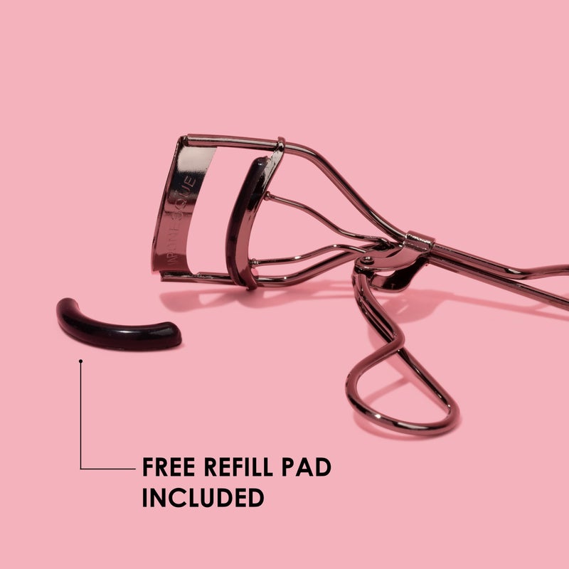 JAPONESQUE Extreme Lash Curler - Scissor Comfort Handle, Deep Curl, Keeps Lashes Curled for 8 Hours, High Arch Design, for Natural or False Lashes, Includes 1 Refill Pad (Gunmetal) - Image 5