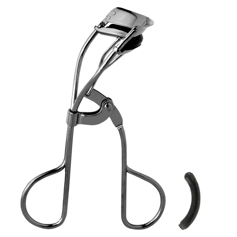 JAPONESQUE Extreme Lash Curler - Scissor Comfort Handle, Deep Curl, Keeps Lashes Curled for 8 Hours, High Arch Design, for Natural or False Lashes, Includes 1 Refill Pad (Gunmetal) - Image 1