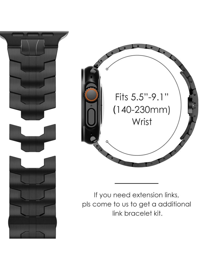 ELTRAZONE Stainless Steel Strap for iWatch 49mm 46mm 45mm 44mm 42mm – Black Replacement Band for Apple Watch Ultra 3 | Ultra 2 | Ultra | Series 10 9 8 7 SE 6 5 4 3 2 1 – Durable, Sleek, and Adjustable - Image 4
