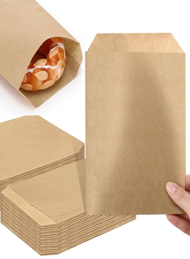 Eersida 500 Pcs Kraft Paper Treat Bags Mini Paper Small Flat Favor Silverware Party Favor Envelopes Merchandise Bags for Snack Cookie Popcorn Candy Sandwich Gift - Image 1
