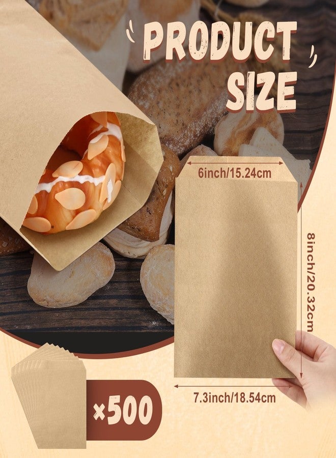Eersida 500 Pcs Kraft Paper Treat Bags Mini Paper Small Flat Favor Silverware Party Favor Envelopes Merchandise Bags for Snack Cookie Popcorn Candy Sandwich Gift - Image 2