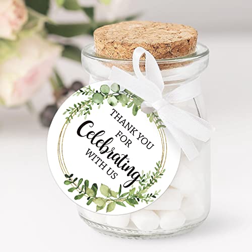 None/Brand Thank You for Celebrating with Us Tags, Thank You Tags for Wedding Favors, Bridal Showers, Birthdays, Parties and Baby Showers, Thank You Gift Tags with String, 2 Inches, 50 Count., Green - Image 2