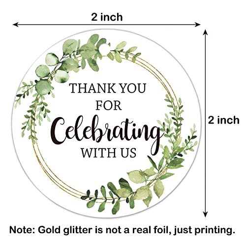 None/Brand Thank You for Celebrating with Us Tags, Thank You Tags for Wedding Favors, Bridal Showers, Birthdays, Parties and Baby Showers, Thank You Gift Tags with String, 2 Inches, 50 Count., Green - Image 3