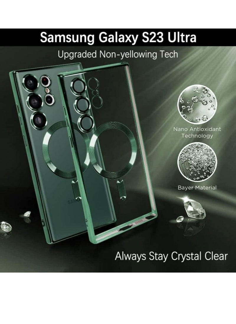 راكسوم حالة واضحة مغناطيسية لـ Samsung Galaxy S23 Ultra مع حامي عدسة الكاميرا Magsafe متوافقة - Image 3