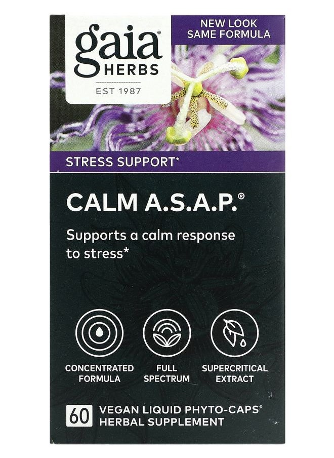 Gaia Herbs Calm A.S.A.P. 60 Vegan Liquid Phyto-Caps 