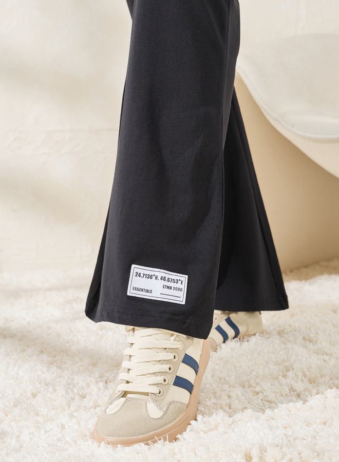 Styli Solid Badge Detail Fit & Flare Leggings  - Image 4