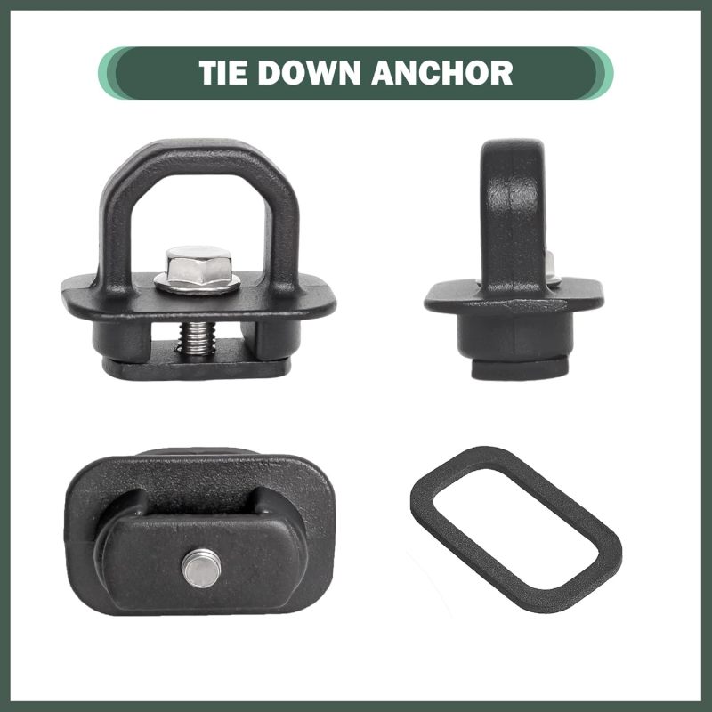 Aluminum Tie Down Anchors Truck Bed Side Wall Anchor fit for 2007-2023 Chevy Silverado/GMC Sierra, 2015-2023 Chevy Colorado/GMC Canyon, Truck Bed Cargo Hooks, DZ97903, Black, 9pcs - Image 3