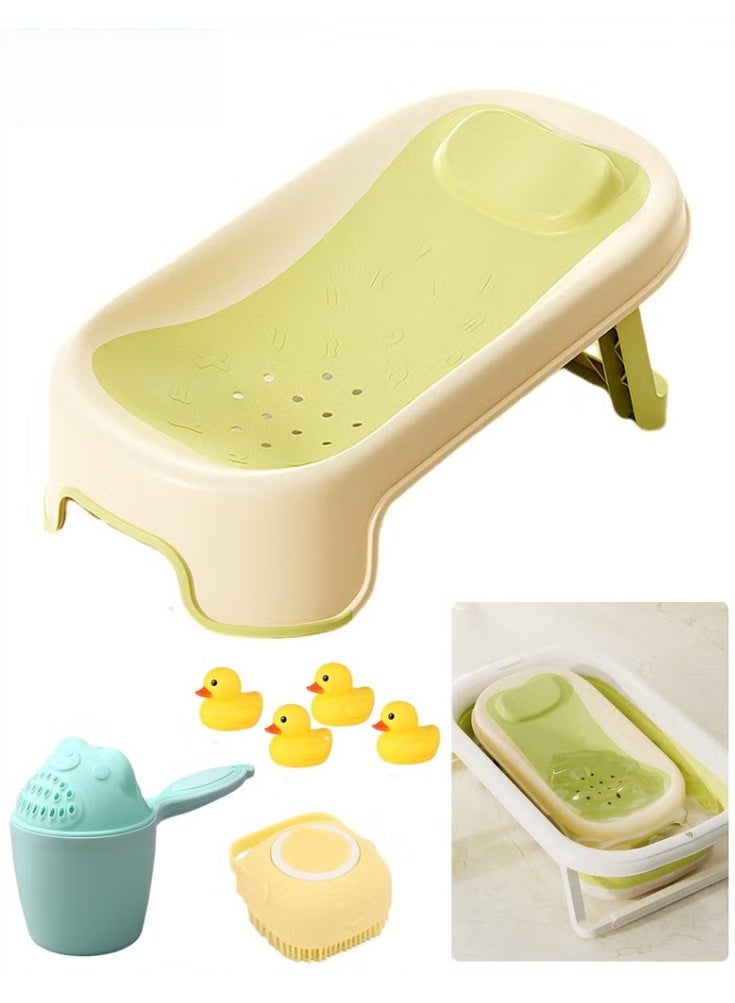 هوكور 7 جهاز كمبيوتر شخصي كرسي الحمام الرضع حمام الدعم مع غسيل الشعر شامبو كوب + فرشاة + 4 بطات للولادة الجديدة إلى الطفل الصغير استخدام في الحوض أو حوض الاستحمام - Image 1