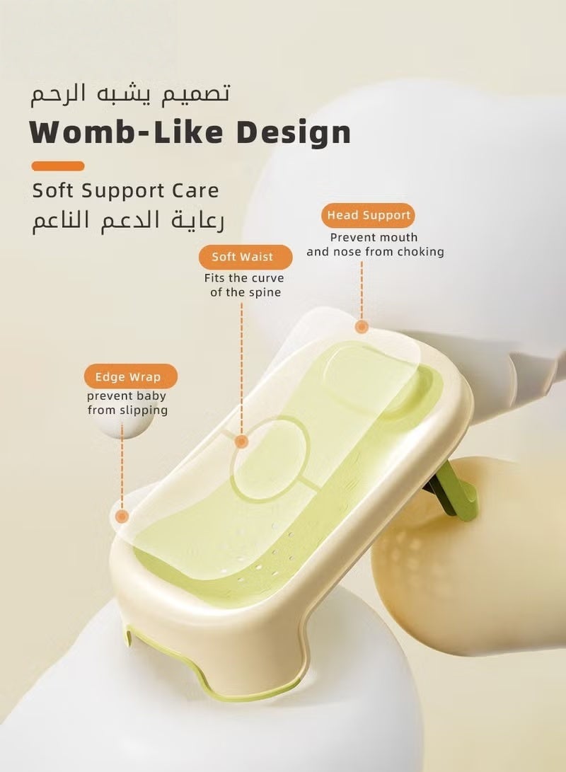 هوكور 7 جهاز كمبيوتر شخصي كرسي الحمام الرضع حمام الدعم مع غسيل الشعر شامبو كوب + فرشاة + 4 بطات للولادة الجديدة إلى الطفل الصغير استخدام في الحوض أو حوض الاستحمام - Image 3