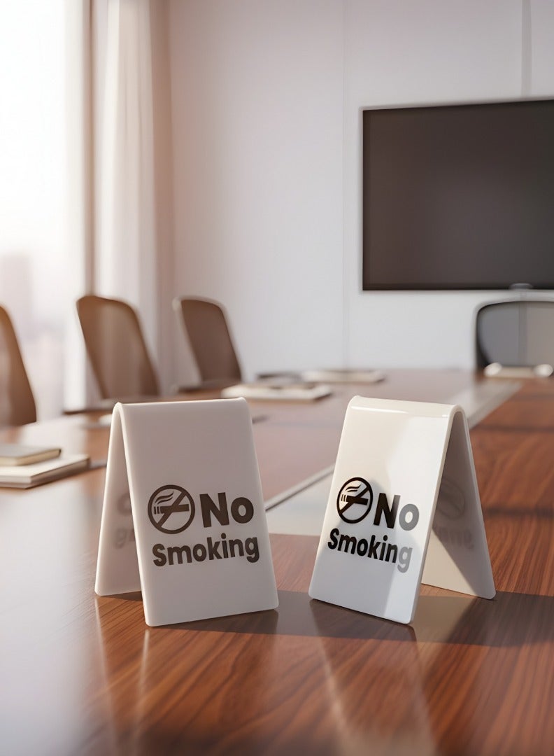 Arab Land Solutions Acrylic No Smoking Table Signs (2-Pack) - Image 3