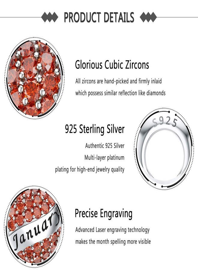 DALARAN تعليقات دالاران لحجر بخت شهر يناير لأساور باندورا، خرزة قلب من الفضة الإسترلينية، تعليقات عيد ميلاد سعيد للأساور والقلائد - Image 5