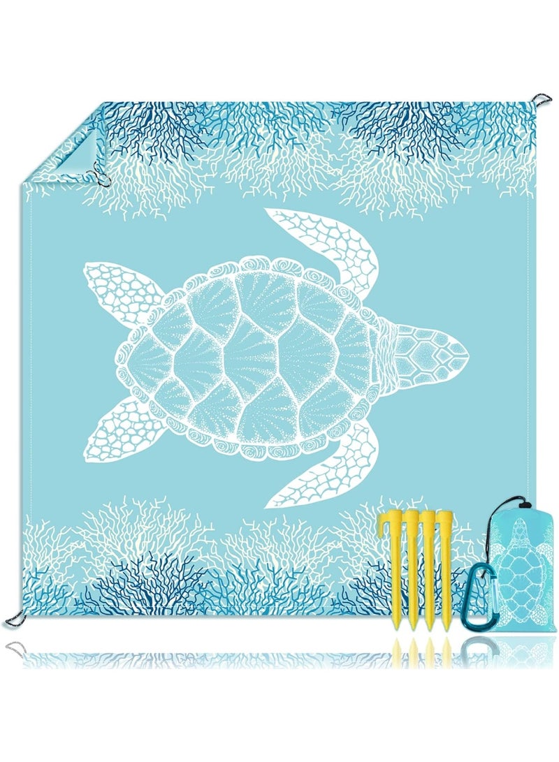 INFLUX Beach Blanket Sandproof Large Beach Mat 79x 83 4-6 Adults Oversized Lightweight Sand Free Beach Mat Waterproof Beach Blanket Portable Outdoor Camping Blankets for Travel, Camping, Hiking - Image 1
