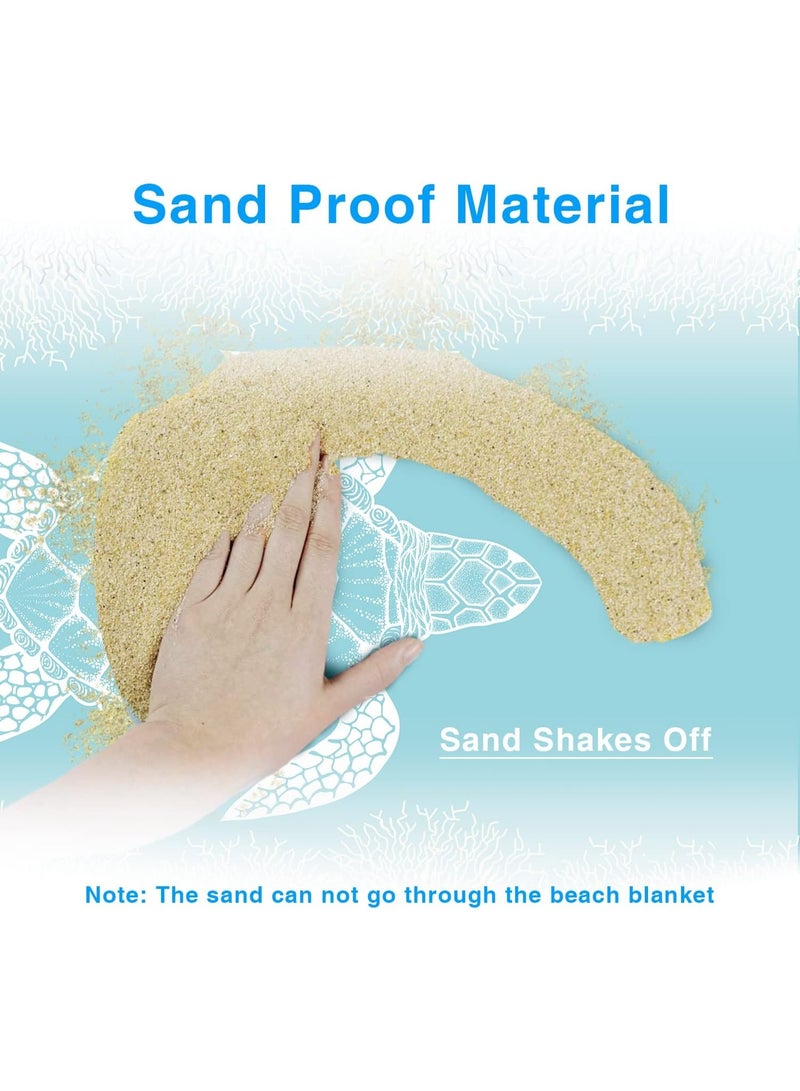 INFLUX Beach Blanket Sandproof Large Beach Mat 79x 83 4-6 Adults Oversized Lightweight Sand Free Beach Mat Waterproof Beach Blanket Portable Outdoor Camping Blankets for Travel, Camping, Hiking - Image 5