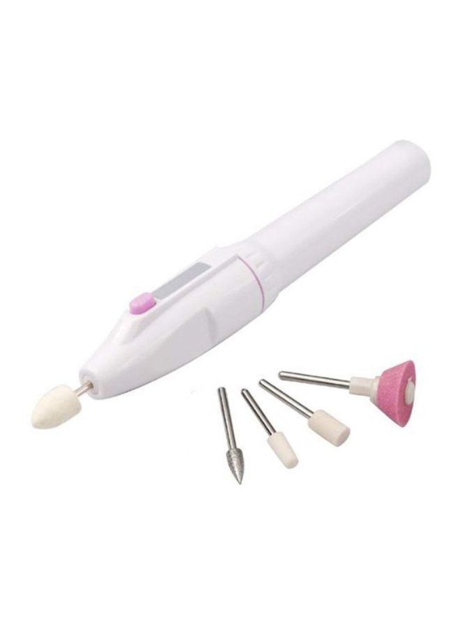 NIBEMINENT 5-Piece Electric Nail Art Drill Kit White/Silver - Image 1