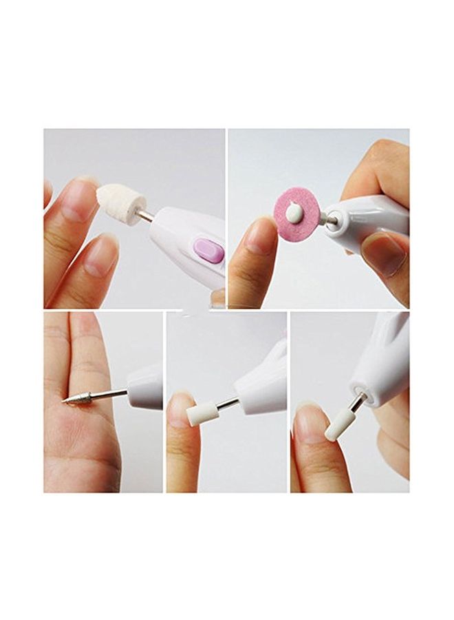 NIBEMINENT 5-Piece Electric Nail Art Drill Kit White/Silver - Image 4