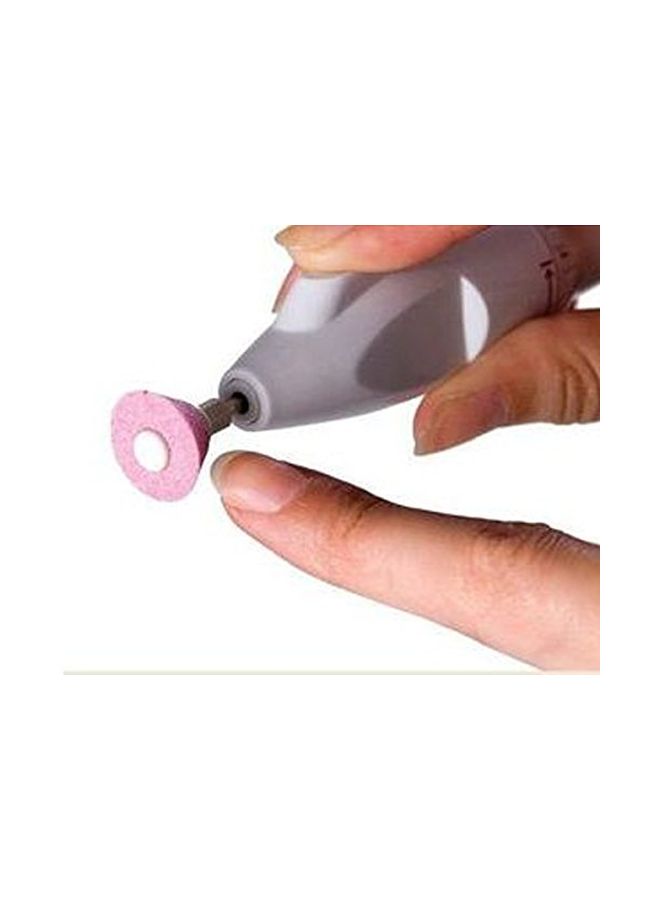 NIBEMINENT 5-Piece Electric Nail Art Drill Kit White/Silver - Image 3