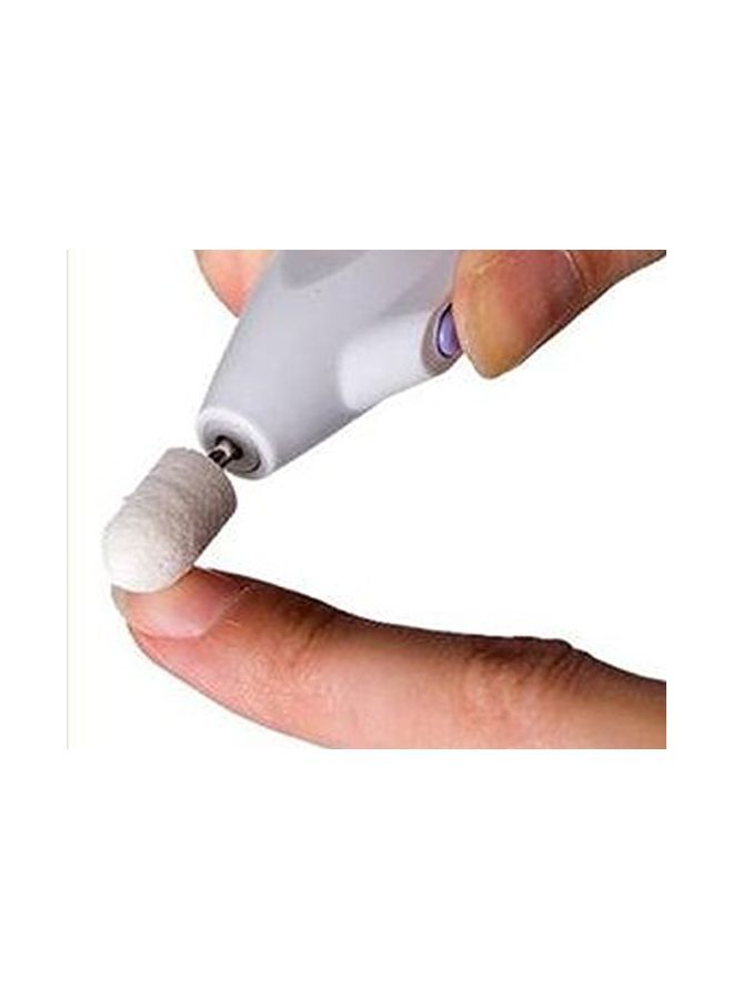 NIBEMINENT 5-Piece Electric Nail Art Drill Kit White/Silver - Image 2