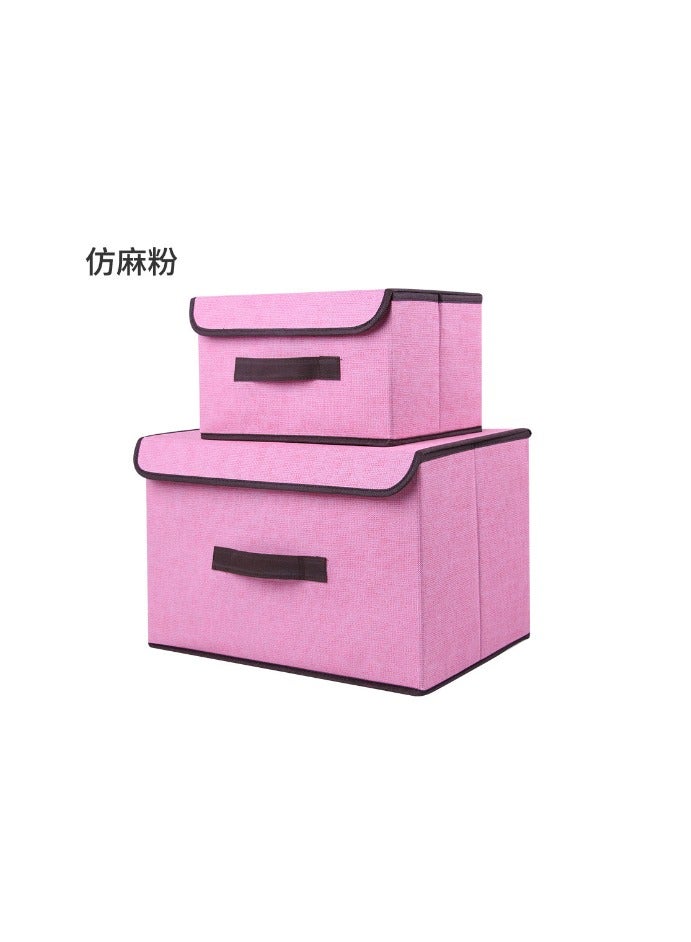 GOLDEN MILLION صندوق تخزين قابل للطي مع غطاء صندوق تخزين قماش للأشياء المتنوعة وصندوق تخزين الملابس - Image 1