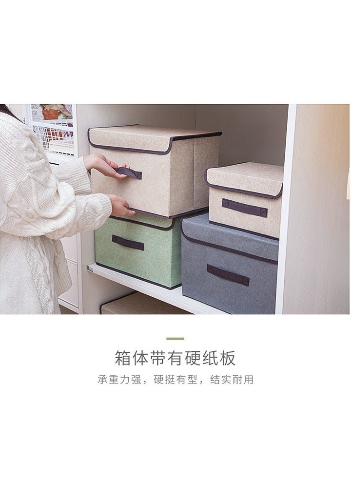 GOLDEN MILLION صندوق تخزين قابل للطي مع غطاء صندوق تخزين قماش للأشياء المتنوعة وصندوق تخزين الملابس - Image 2