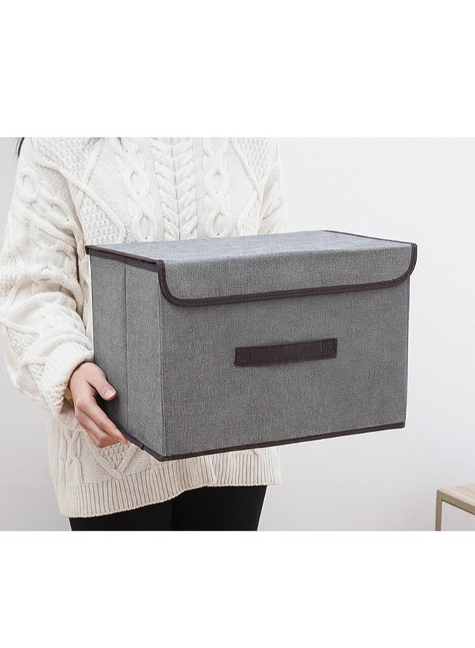 GOLDEN MILLION صندوق تخزين قابل للطي مع غطاء صندوق تخزين قماش للأشياء المتنوعة وصندوق تخزين الملابس - Image 4