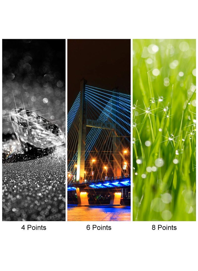 Sedremm 77mm Star Filter 4 Pieces Starburst Lens Filter(4 Points,6 Points,8 Points,12 Points) with Centre Pinch Lens Cap for Canon Nikon Sony Olympus Pentax and Other DSLR Cameras + 4 Slot Filter Pouch  - Image 5