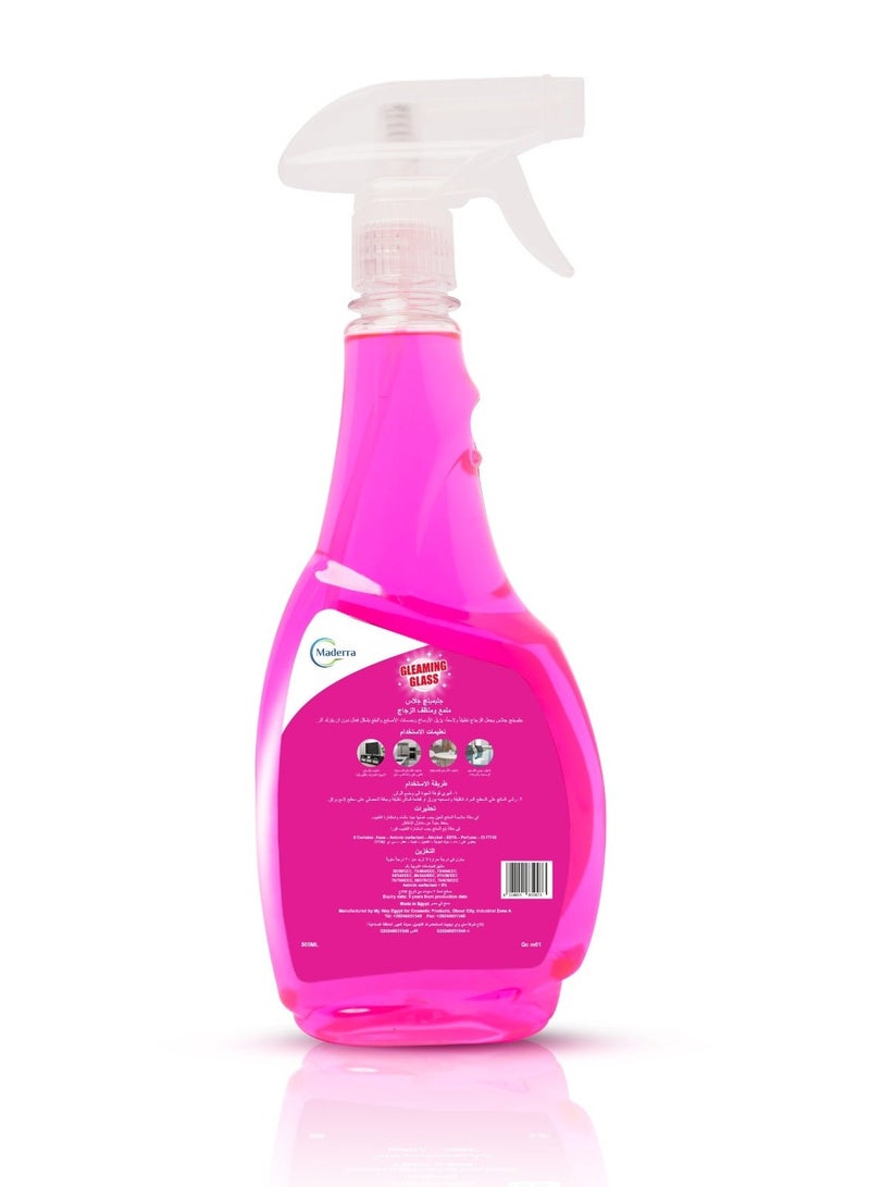 Maderra Gleaming Glass Cleaner with Rose Scent and Streak-Free Formula, 500ml - Image 3