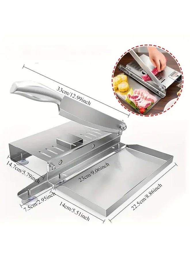 Manual Meat Slicer Single Small Guillotine Stainless Steel Home Use No Electricity Needed For Cutting Chicken Duck Fish And Lamb Bone Perfect For Hot Pot And BBQ - Image 3