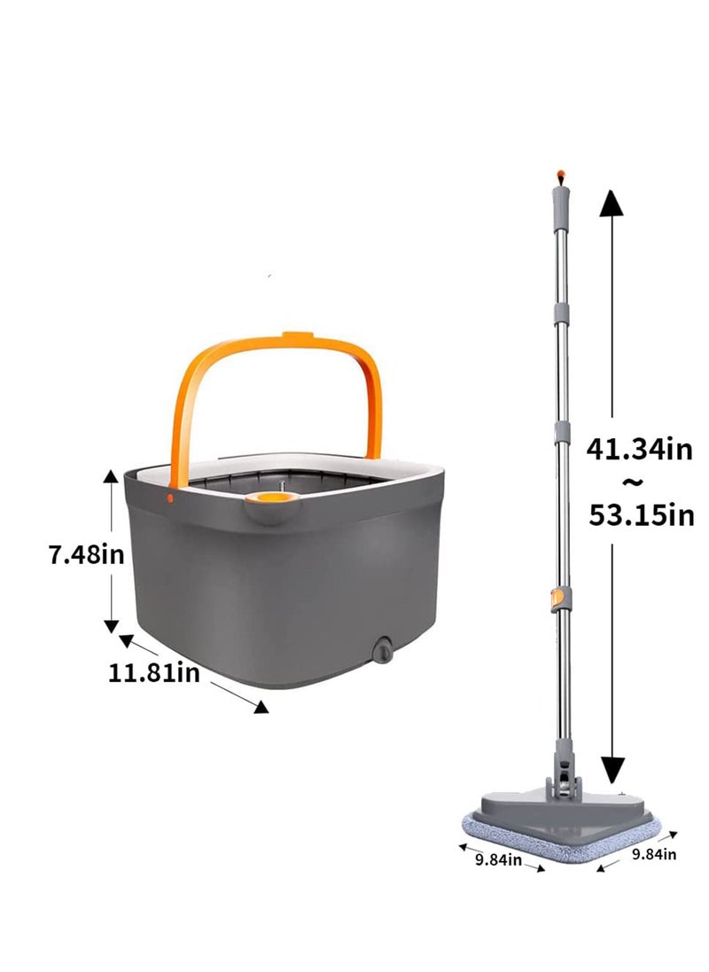 Spin Mop and Bucket Set with Self Separation Dirty and Clean Water System Self Wringing 360° Rotating Square MSpin Mop and Bucket Set with Self Separation Dirty and Clean Water System Self Wringing 36