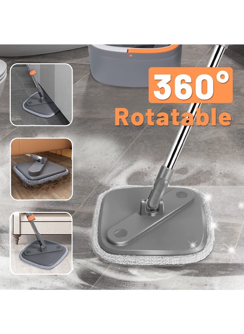 Spin Mop and Bucket Set with Self Separation Dirty and Clean Water System Self Wringing 360° Rotating Square MSpin Mop and Bucket Set with Self Separation Dirty and Clean Water System Self Wringing 36