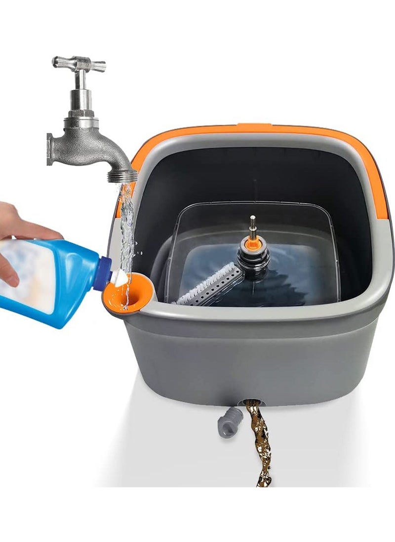 Spin Mop and Bucket Set with Self Separation Dirty and Clean Water System Self Wringing 360° Rotating Square MSpin Mop and Bucket Set with Self Separation Dirty and Clean Water System Self Wringing 36