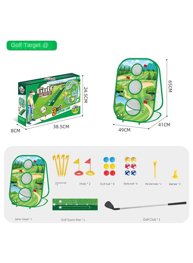 الأزرق جي دبليو <المبيعات الساخنة للتجارة الخارجية> ألعاب مستهدفة لممارسة الجولف للأطفال في الهواء الطلق بين الوالدين والطفل رمي مجموعات الكرات اللاصقة - Image 1