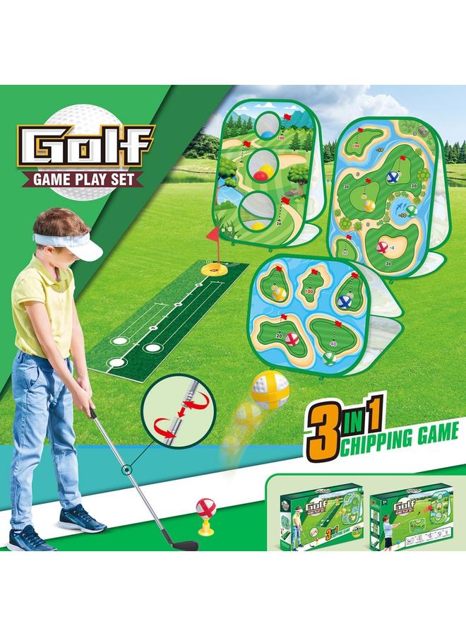 الأزرق جي دبليو <المبيعات الساخنة للتجارة الخارجية> ألعاب مستهدفة لممارسة الجولف للأطفال في الهواء الطلق بين الوالدين والطفل رمي مجموعات الكرات اللاصقة - Image 4