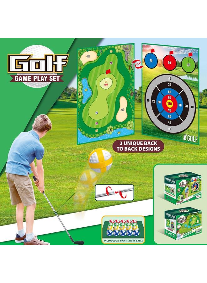 الأزرق جي دبليو <المبيعات الساخنة للتجارة الخارجية> ألعاب مستهدفة لممارسة الجولف للأطفال في الهواء الطلق بين الوالدين والطفل رمي مجموعات الكرات اللاصقة - Image 3