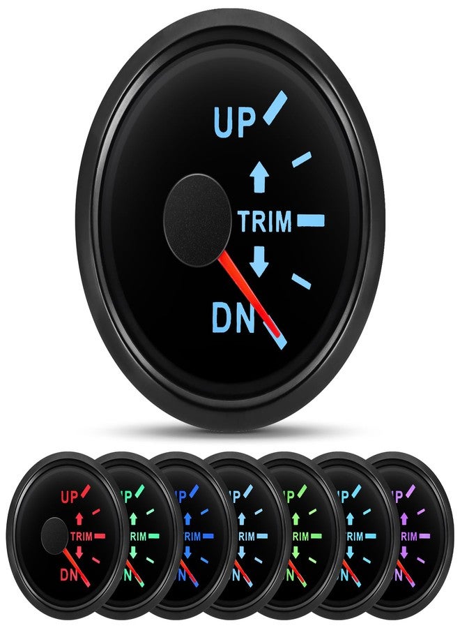 ARTILAURA Trim Gauge Meter 0-190ohms 7 Color UP-DN in Outboard Engine 52mm 2-1/6"for Yacht Boat Marine（Black） - Image 1