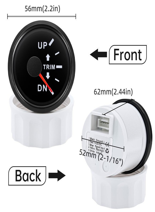 ARTILAURA Trim Gauge Meter 0-190ohms 7 Color UP-DN in Outboard Engine 52mm 2-1/6"for Yacht Boat Marine（Black） - Image 5