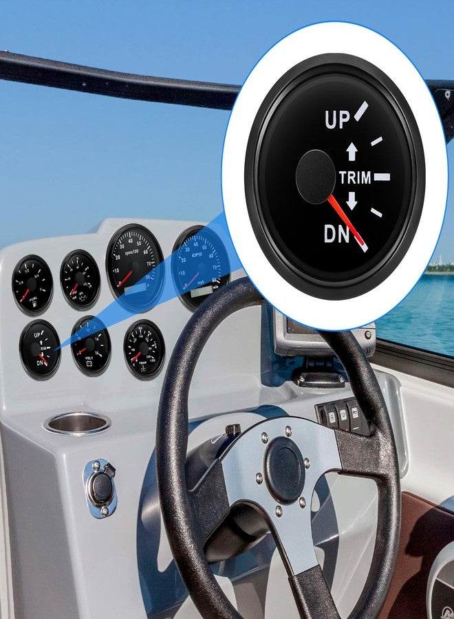 ARTILAURA Trim Gauge Meter 0-190ohms 7 Color UP-DN in Outboard Engine 52mm 2-1/6"for Yacht Boat Marine（Black） - Image 4