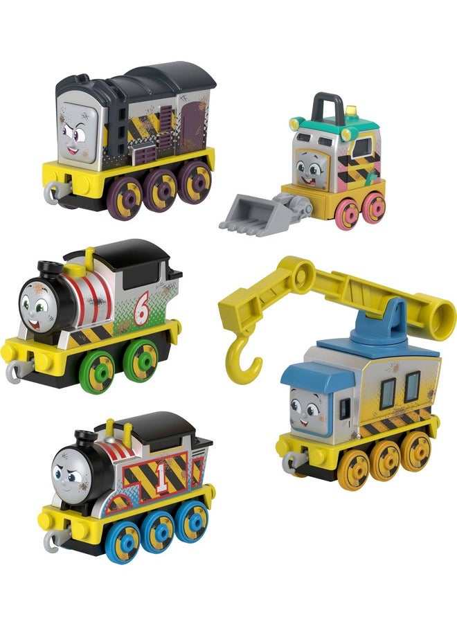THOMAS & FRIENDS Thomas & Friends Diecast Vehicle Set Construction Crew 5 Push-Along Toy Train Engines for Preschool Kids Ages 3+ Years  - Image 1