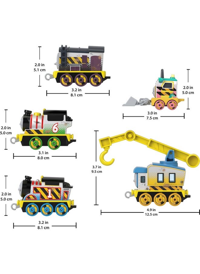 THOMAS & FRIENDS Thomas & Friends Diecast Vehicle Set Construction Crew 5 Push-Along Toy Train Engines for Preschool Kids Ages 3+ Years  - Image 3