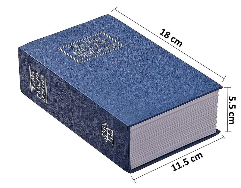 SYGNIUS Metal Book Safe Locker for Hiding Cash Jewellery Passport and other Valuables Portable Hidden Dictionary Secret Book Safe with 2 Keys for Office Home Small - Image 2
