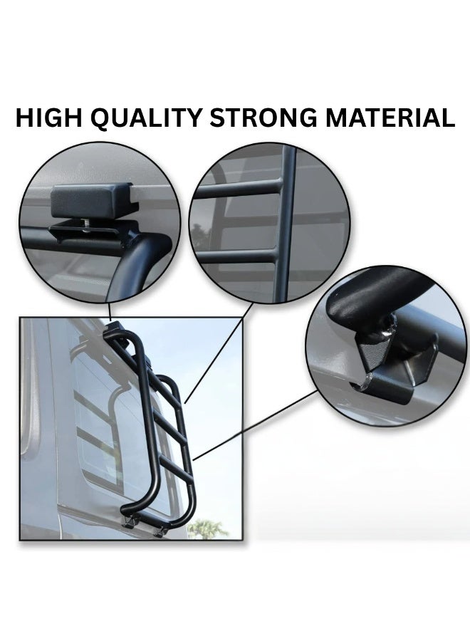 MOTOR FIT Rear Window Side Ladder for Jeep Wrangler JL 2018 - 2025 | Heavy-Duty Aluminum Roof Access Climbing Ladder | Black Off-Road Exterior Accessory for JL 2 & 4 Door - Image 3