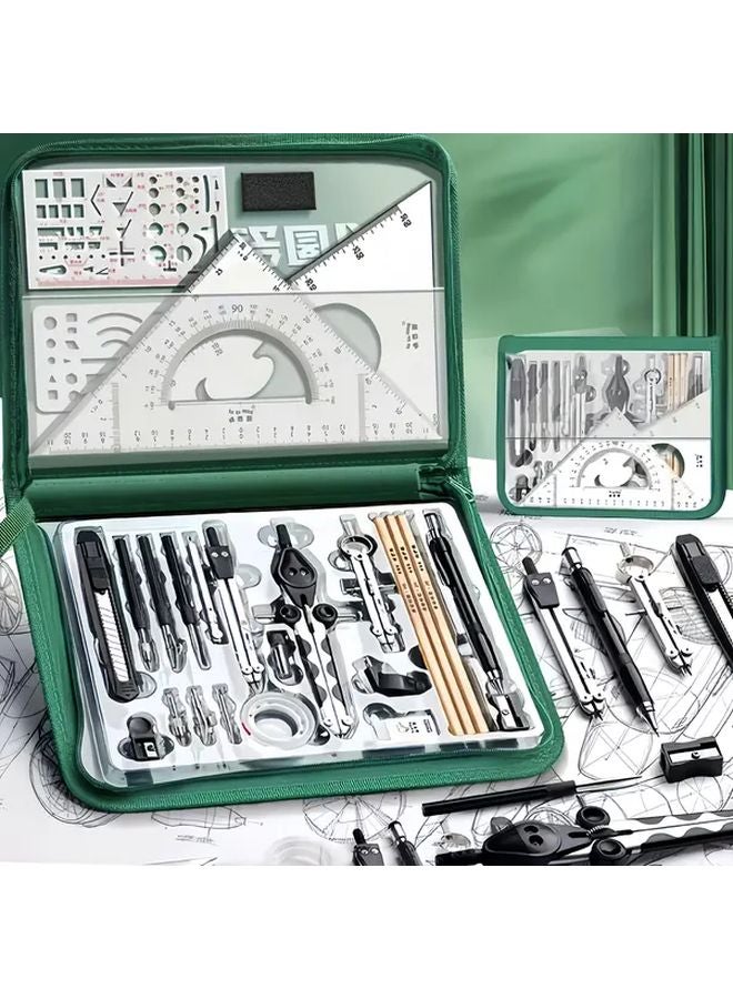 32 Piece Precision Engineering Drawing Tool Set For CAD Physics Technical Drawing - Image 2