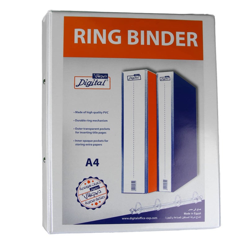 A4 Ring Binder 2 Ring O Shaped 4 cm White - Image 1