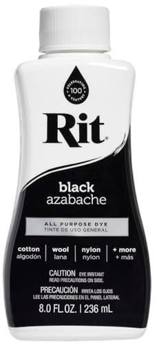 Rit Dye 88150 All Purpose Liquid Dye, Black, 8 Fl Oz (Pack of 1) - Image 1