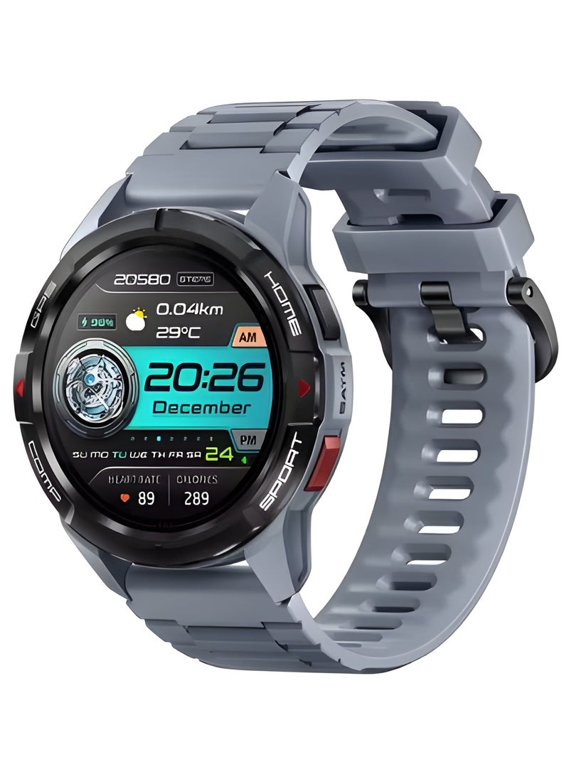 Mibro - GS Active Smartwatch 1.3 Inch AMOLED Display GPS Global Positioning System 10 Axis Motion Senor Seek Beats Seek Beats Exercise Algorithm 24-Hour Health Management Dual Strap (Gray) - Image 1